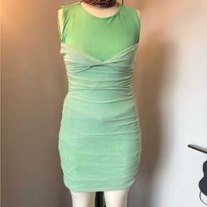 Vintage Zara Mint Green Ruched Mini Dress
